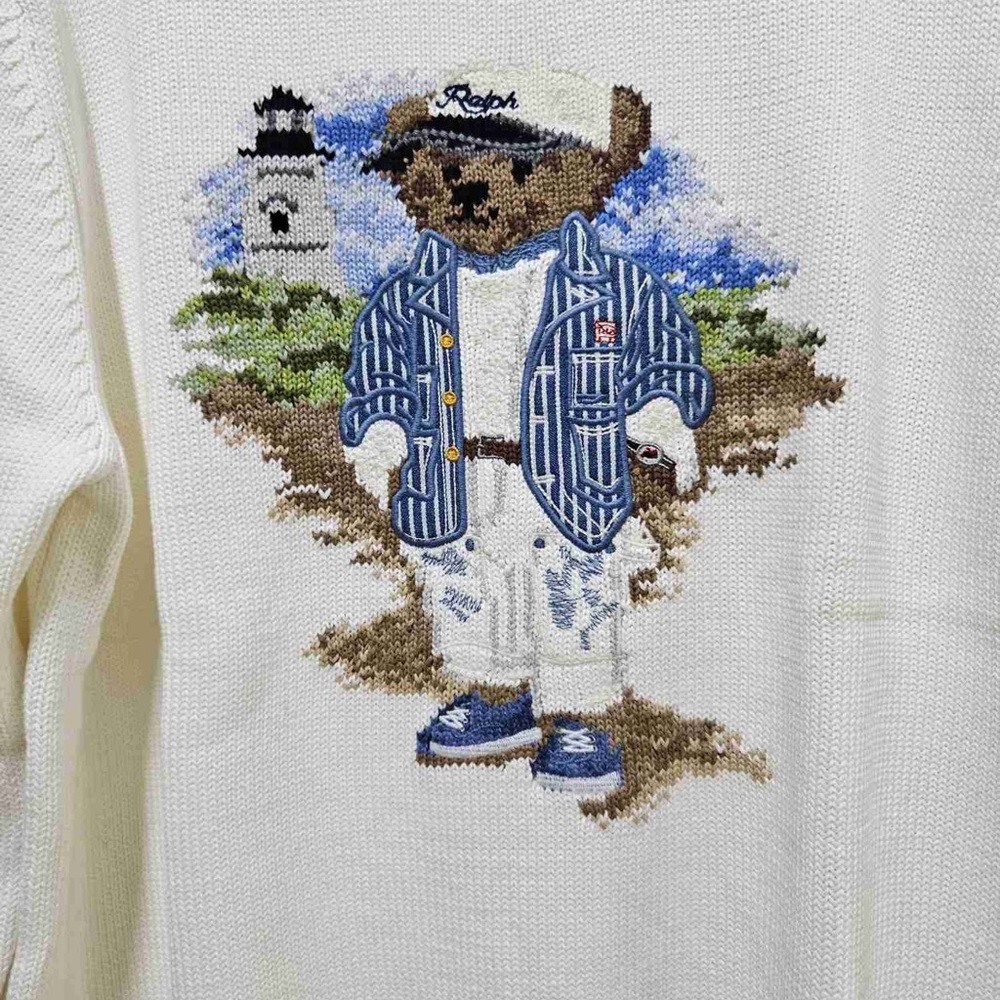 Ralph Lauren Cream Sweater with Nautical Bear - Picture 6 of 6